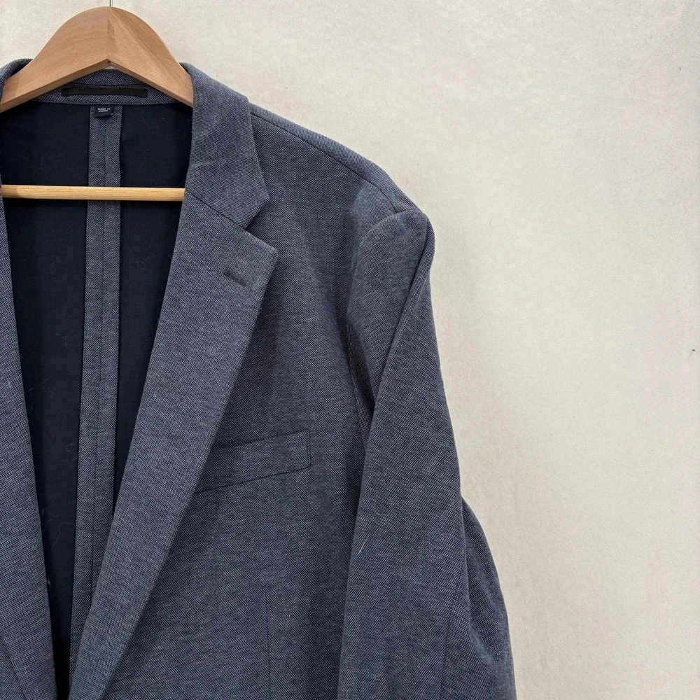 J.Crew Thompson Blazer Mens 46R Blue Herringbone Jersey Sport Coat 2 Button
